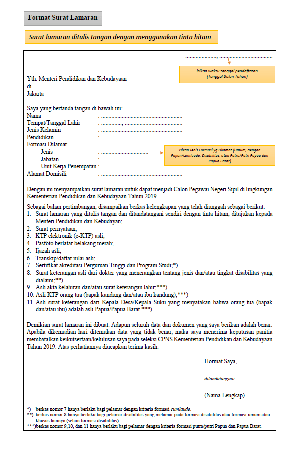Contoh Surat Lamaran Cpns 6